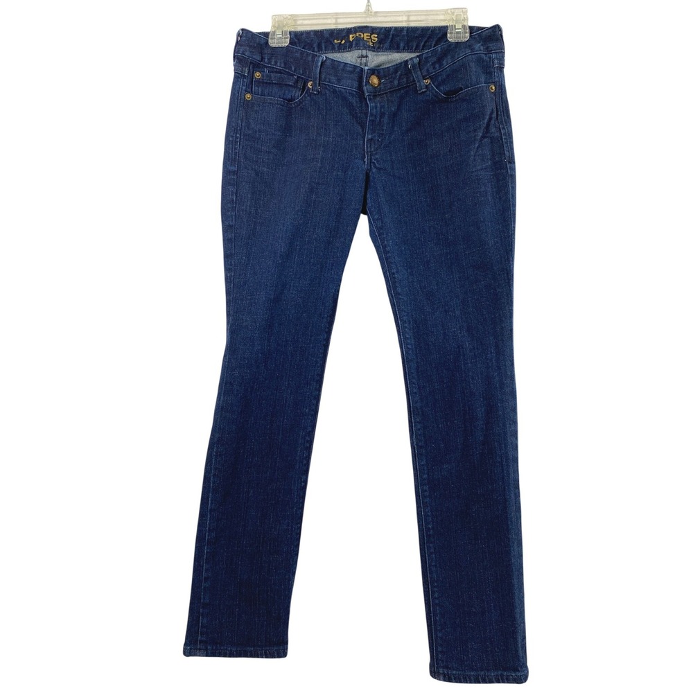 Express Jeans Women 10s Dark Wash Straight Leg Denim Pants Casual 30x28.5